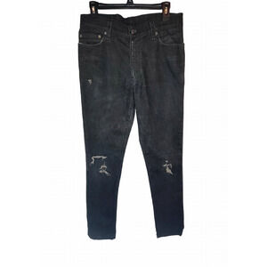 Levis Super Skinny 510 Mens Ripped Denim Jeans 34x32 99% Cotton Dark Wash